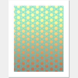 Hexagon flower geometric pattern Posters and Art